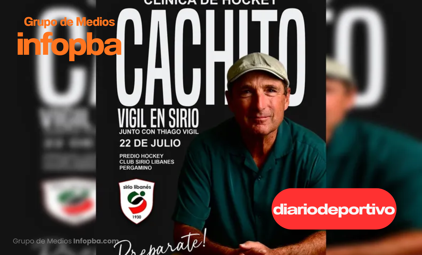 Sergio “Cachito” Vigil llegará a Pergamino para brindar una clínica de hockey junto a su hijo Thiago